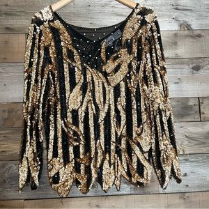 Vintage Shomax sequin silk top